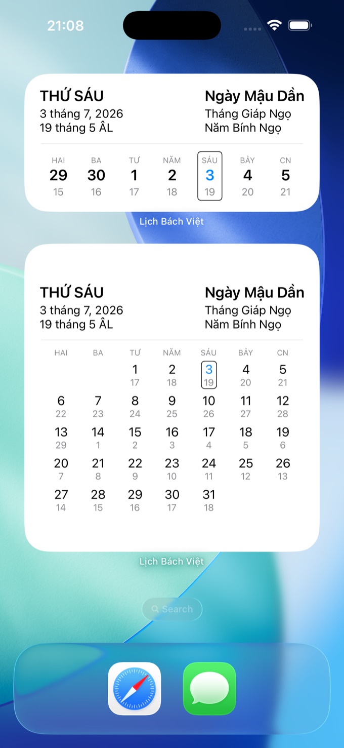 Màn chính — tuần & tháng