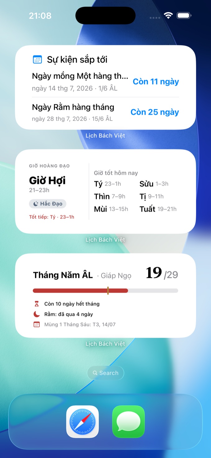 Sự kiện · giờ hoàng đạo · tiến độ